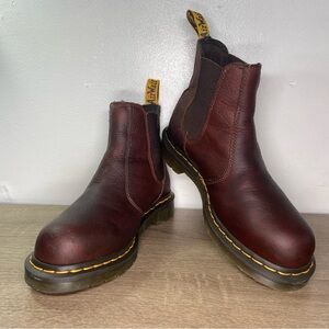 Dr. Martens Arbor Steel Toe Slip Resistant Boots Women’s 8 Chelsea Brown Leather